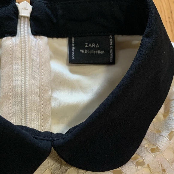 NWOT Zara Lace Dress with Black Collar - Picture 5 of 6